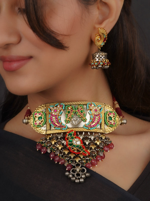 Multicolor Tribal Necklace Set - EK-SFSET194D
