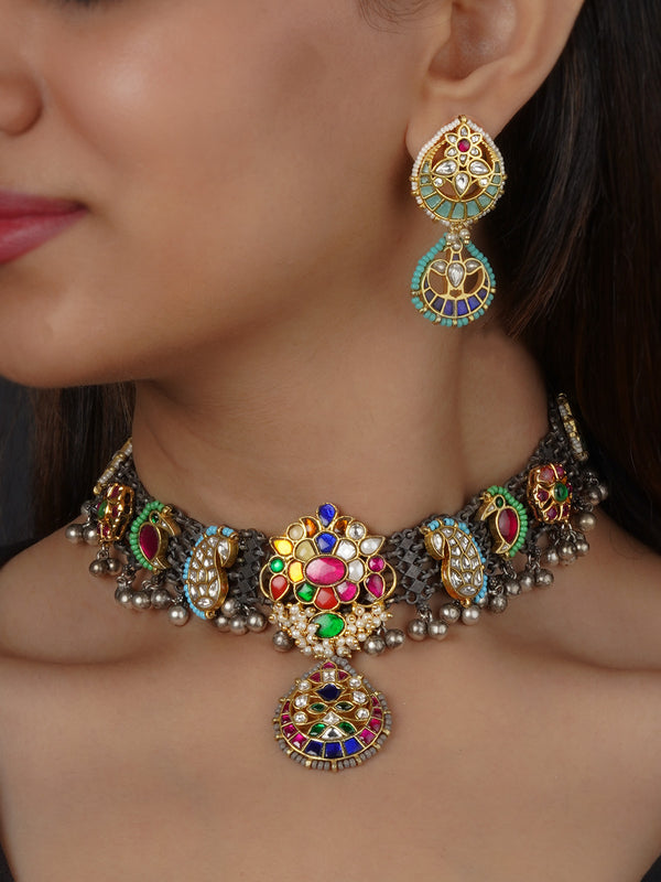 Multicolor Tribal Necklace Set - EK-SFSET249