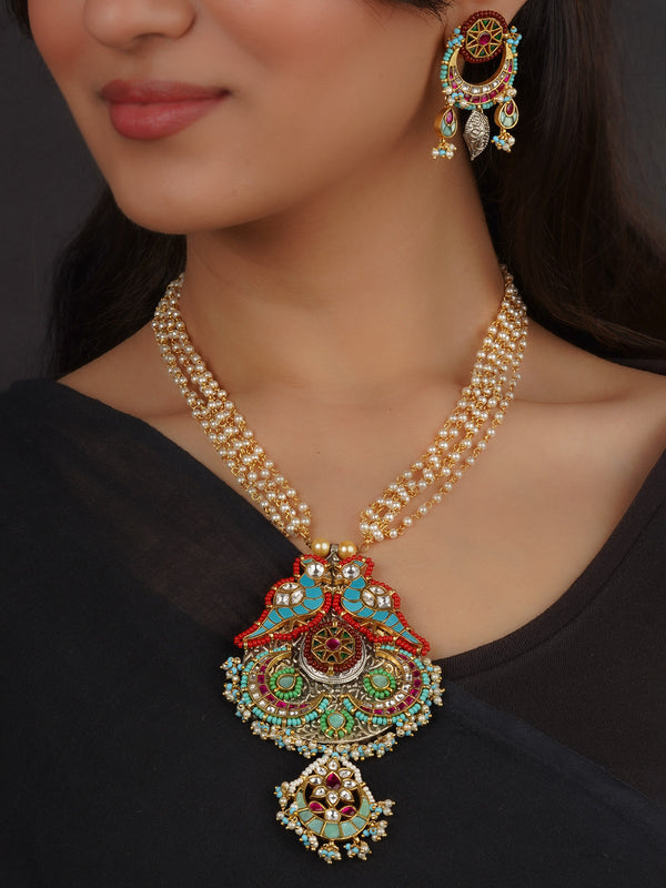 Multicolor Tribal Necklace Set - EK-SFSET286