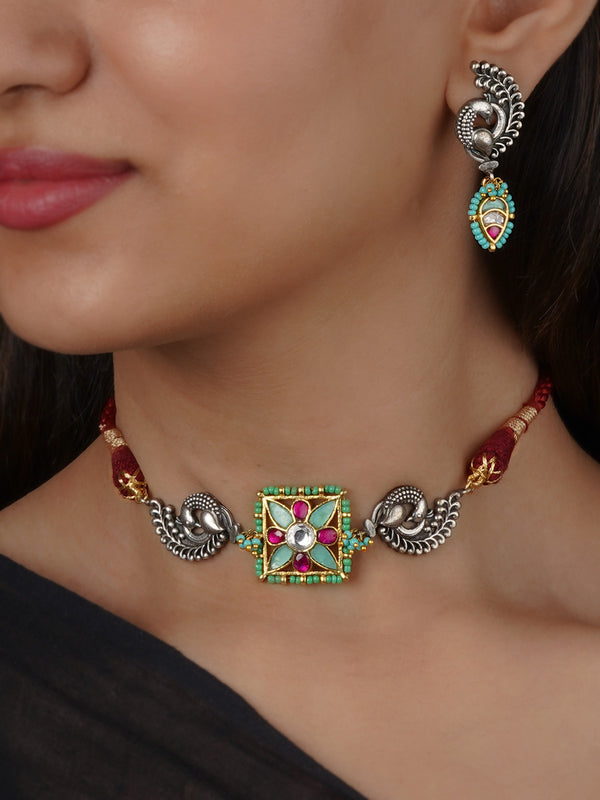 Multicolor Tribal Necklace Set - EK-SFSET333M