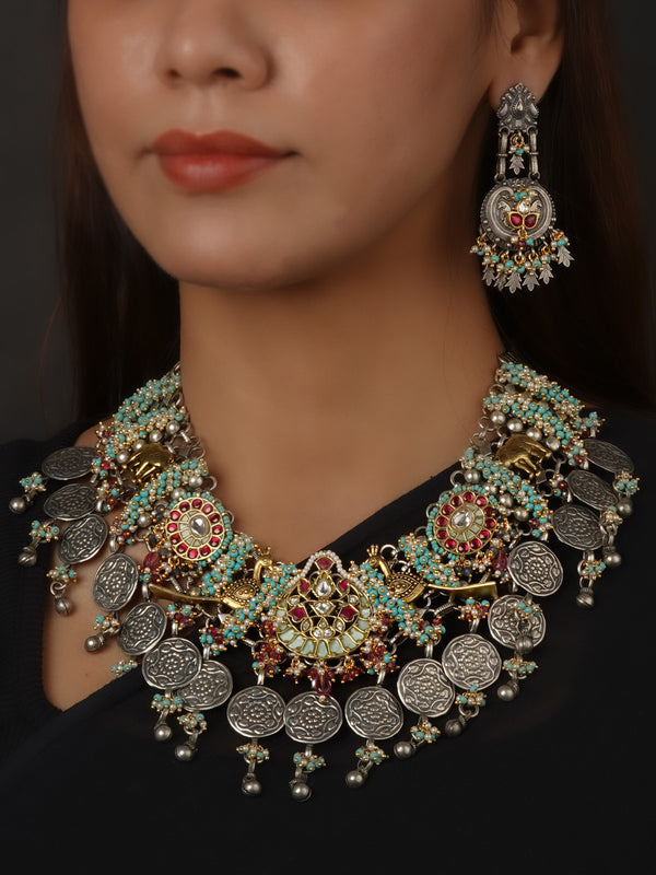 Multicolor Tribal Necklace Set - EK-SFSET380M