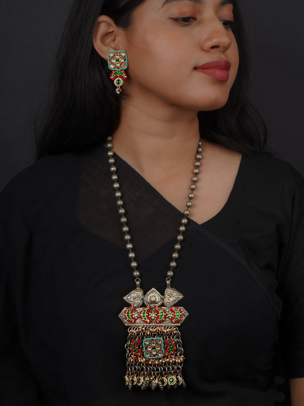 Multicolor Tribal Necklace Set - EK-SFSET385M