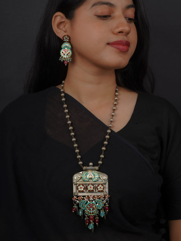 Multicolor Tribal Necklace Set - EK-SFSET386