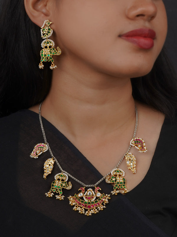 Multicolor Tribal Necklace Set - EK-SFSET409M