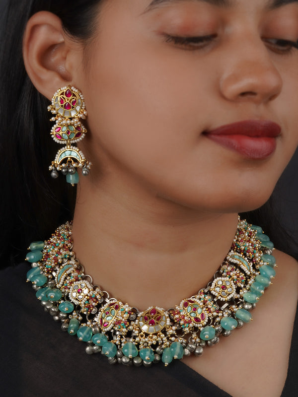 Multicolor Tribal Necklace Set - EK-SFSET411PLGR