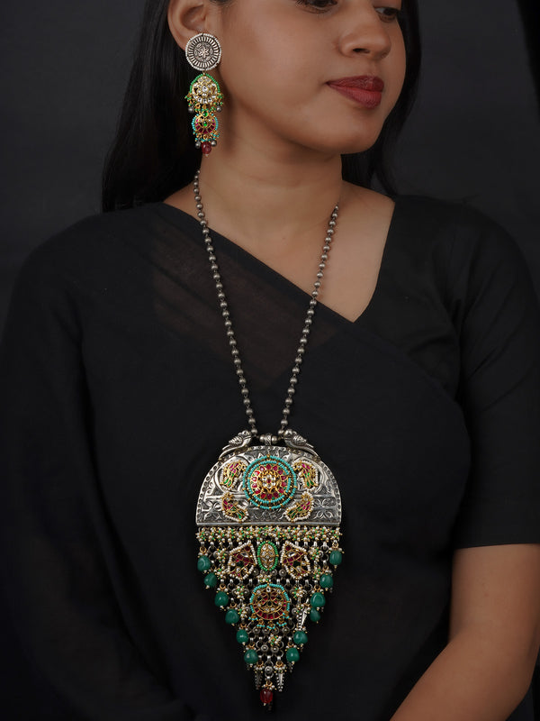 Multicolor Tribal Necklace Set - EK-SFSET417M