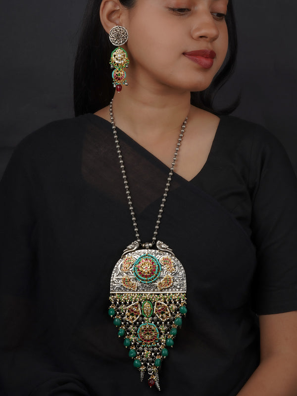 Multicolor Tribal Necklace Set - EK-SFSET418M