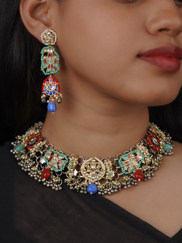 Multicolor Tribal Necklace Set - EK-SFSET422M