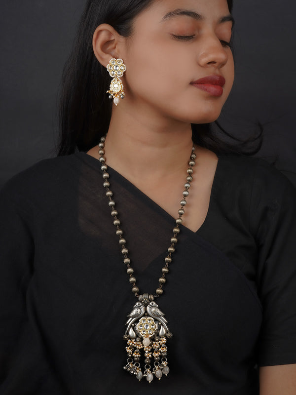 White Color Tribal Necklace Set - EK-SFSET424