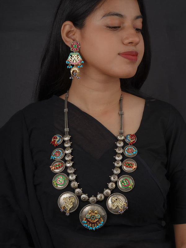 Multicolor Tribal Necklace Set - EK-SFSET436M