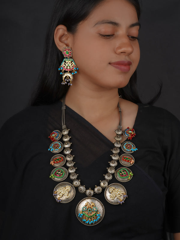 Multicolor Tribal Necklace Set - EK-SFSET436M