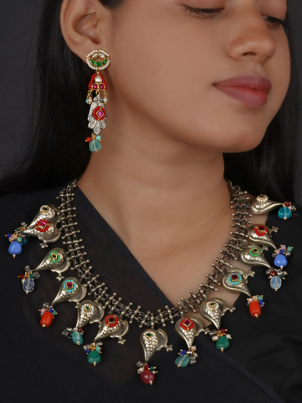 Multicolor Tribal Necklace Set - EK-SFSET455