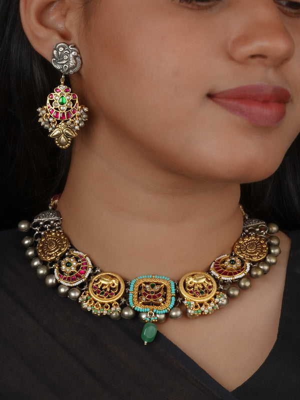 Multicolor Tribal Necklace Set - EK-SFSET457