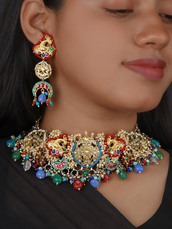 Multicolor Tribal Necklace Set - EK-SFSET461