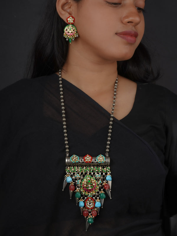 Multicolor Tribal Necklace Set - EK-SFSET462