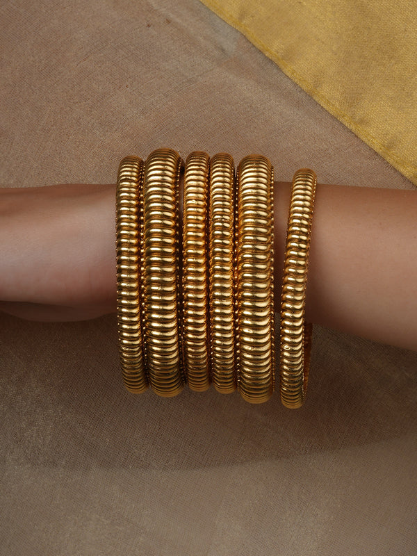 Gold Plated Jadau Kundan Bangles (One Pair) - MB238