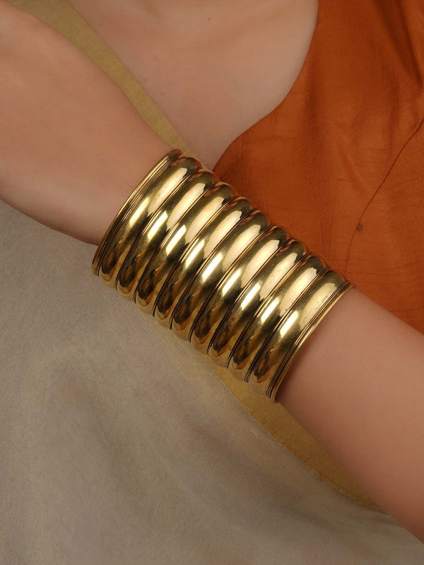 Gold Plated Jadau Kundan Bracelet (1 Piece) - MBRAC21