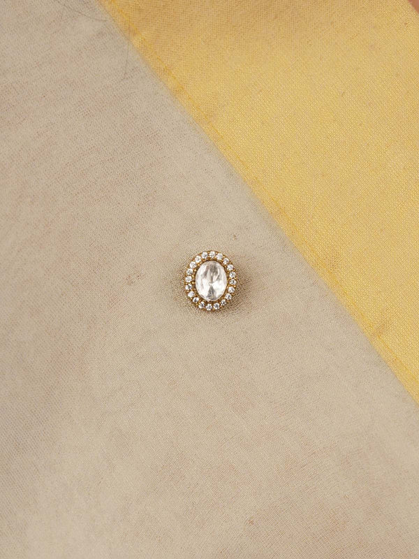 Gold Plated Faux Diamond Brooch - MBRC19