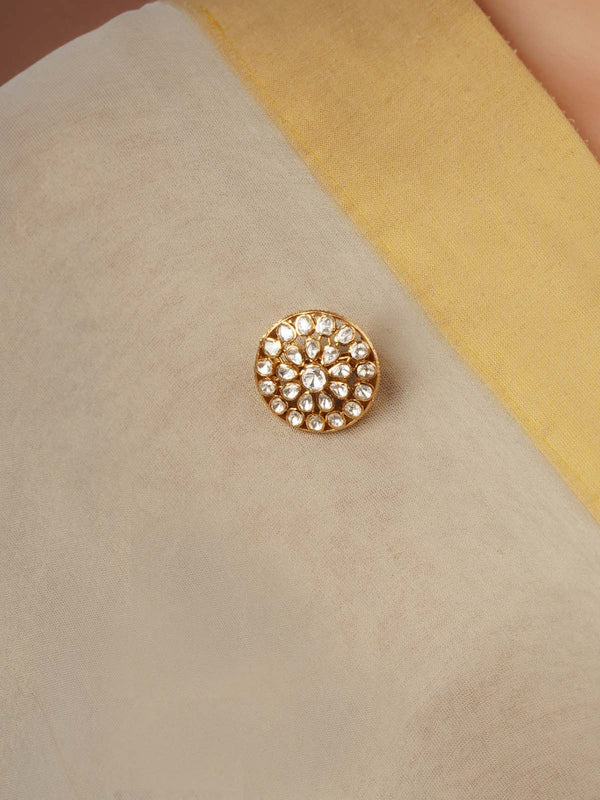 Jadau Kundan Gold Plated Brooch - MBRC23