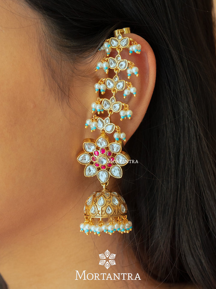 ME1061WP - Multicolor Jadau Kundan Earrings