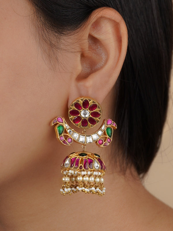 ME1129 - Multicolor Jadau Kundan Earrings