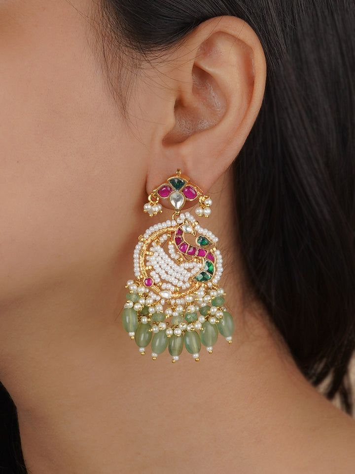 ME1144M - Multicolor Jadau Kundan Earrings