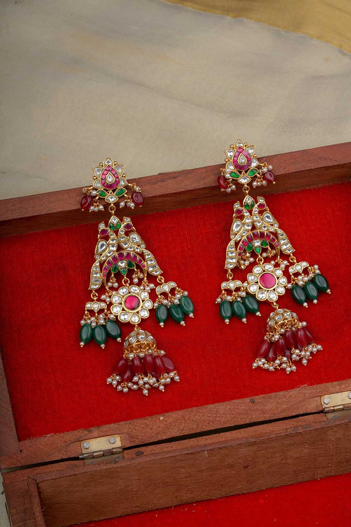 ME1146M - Multicolor Jadau Kundan Earrings