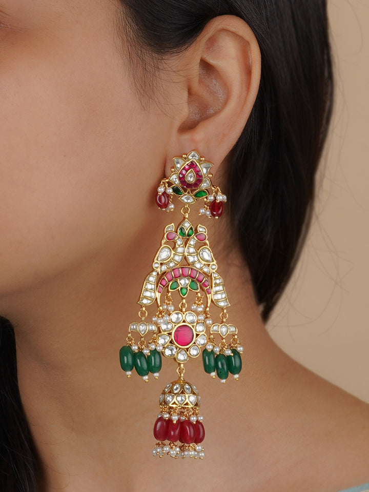 ME1146M - Multicolor Jadau Kundan Earrings