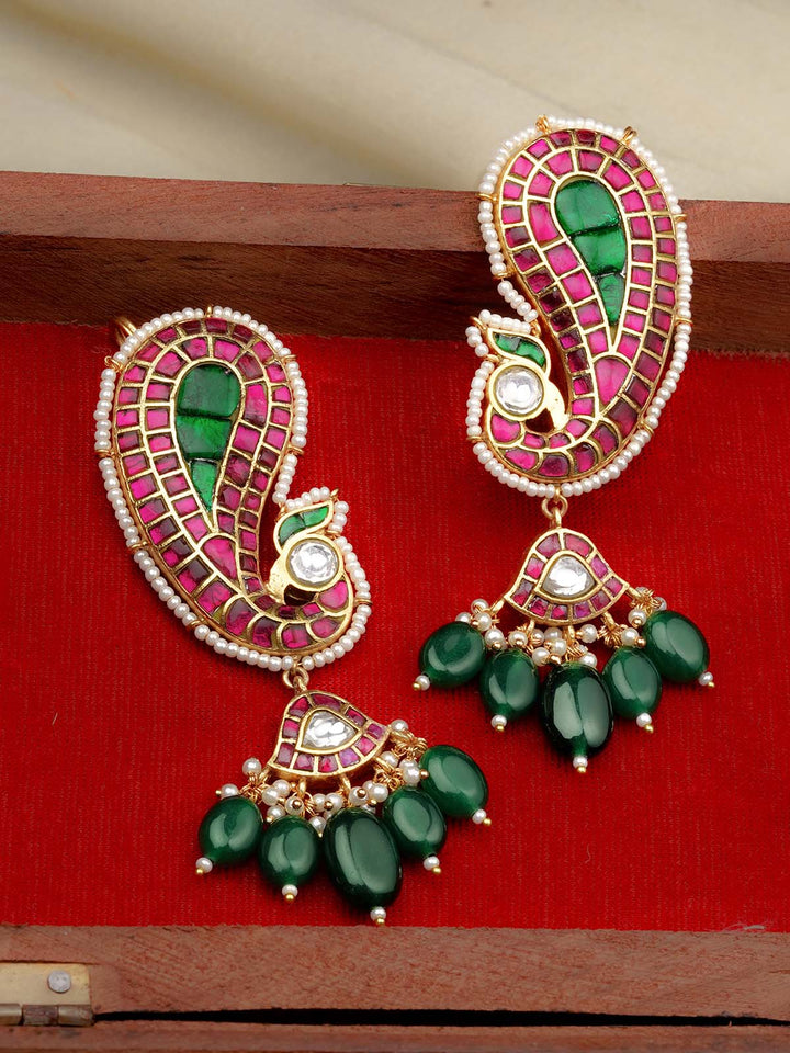 ME1159M - Multicolor Jadau Kundan Earrings