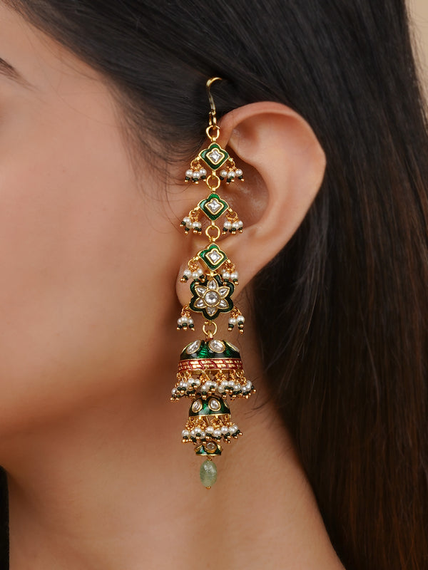 ME1242 - Gold Plated Jadau Kundan Earrings