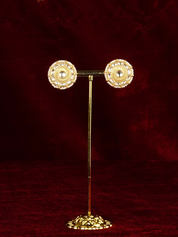 Gold Plated Jadau Kundan Earrings - ME1255