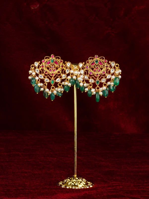 Gold Plated Jadau Kundan Earrings - ME1261
