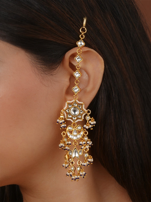 Gold Plated Jadau Kundan Earrings - ME1404