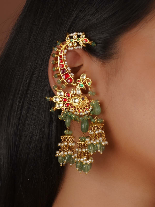 Gold Plated Jadau Kundan Earrings - ME1410