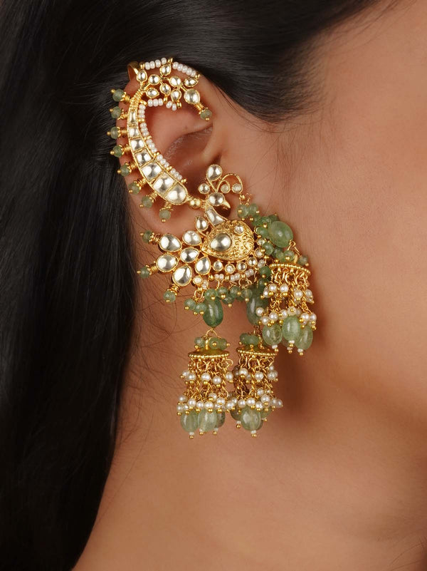 Gold Plated Jadau Kundan Earrings - ME1410