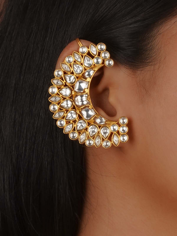 Gold Plated Jadau Kundan Earrings - ME1418