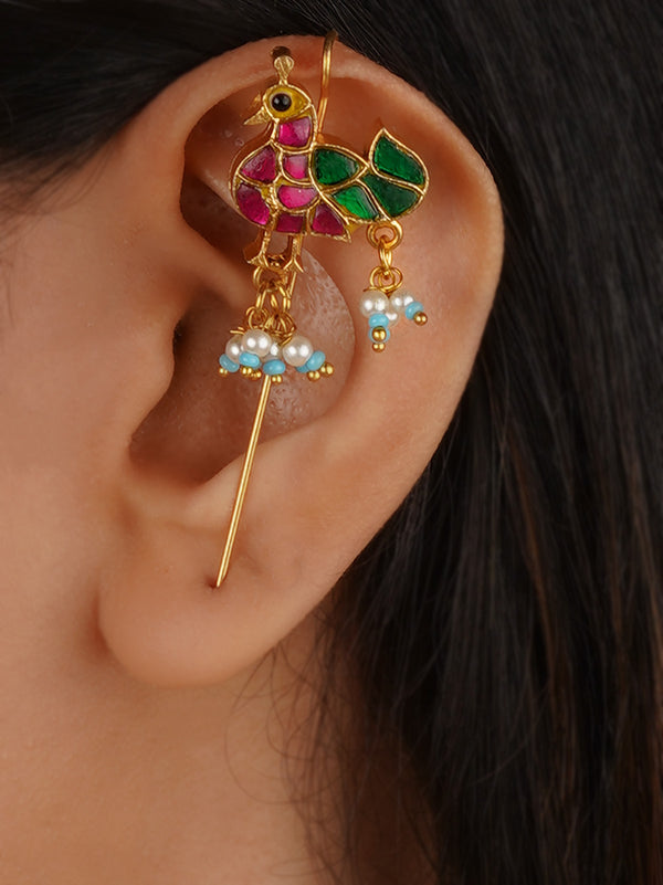 Gold Plated Jadau Kundan Earrings - ME1436
