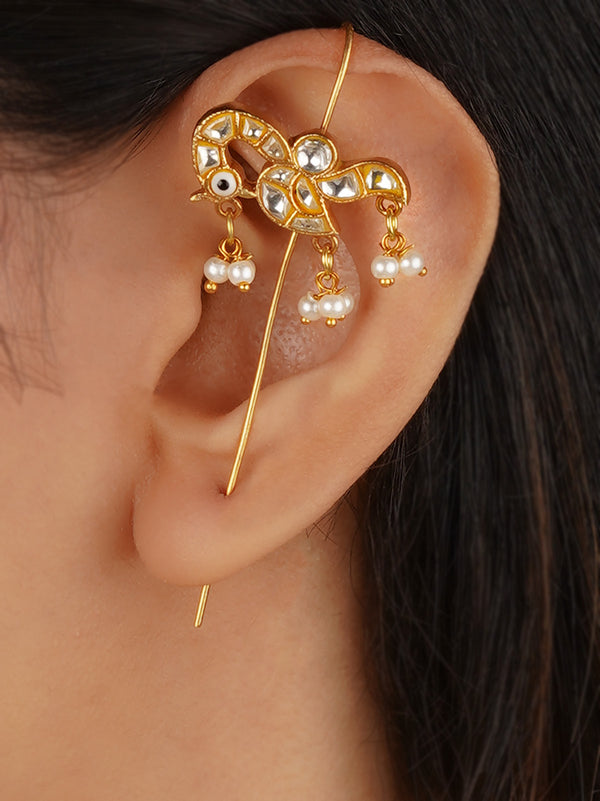 Gold Plated Jadau Kundan Earrings - ME1437