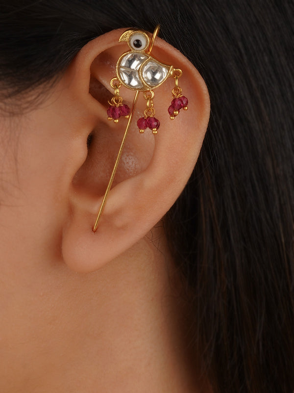 Gold Plated Jadau Kundan Earrings - ME1439