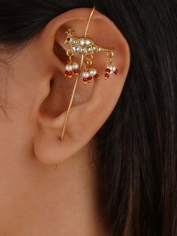 Gold Plated Jadau Kundan Earrings - ME1440