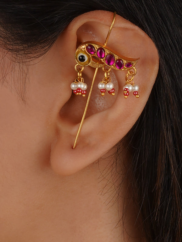 Gold Plated Jadau Kundan Earrings - ME1441