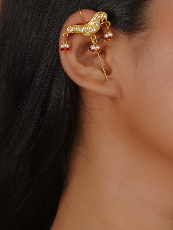 Gold Plated Jadau Kundan Earrings - ME1443
