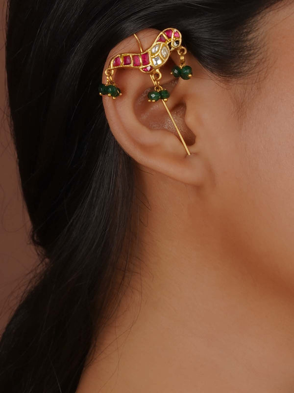 Gold Plated Jadau Kundan Earrings - ME1443