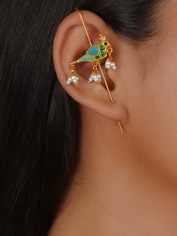 Gold Plated Jadau Kundan Earrings - ME1444
