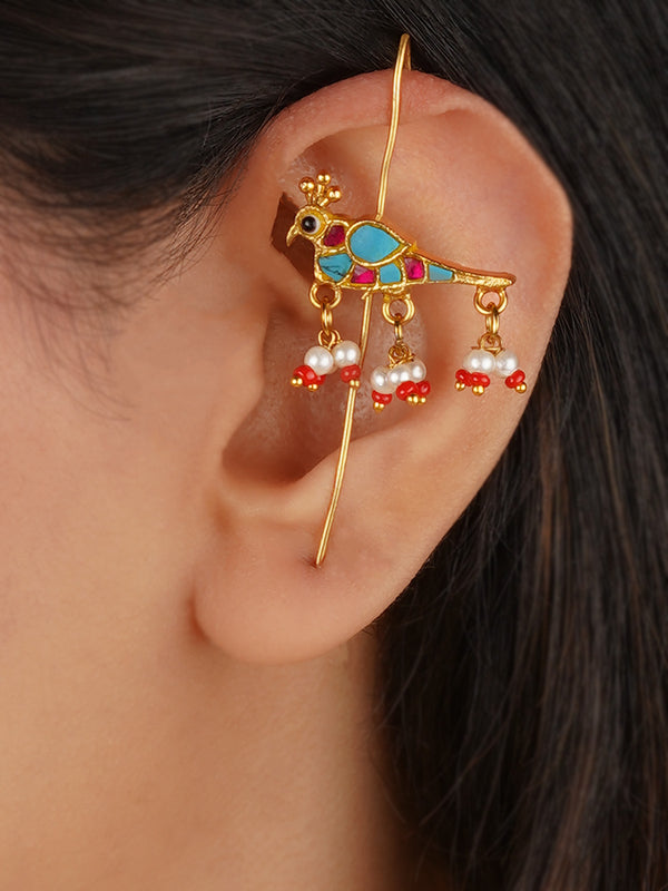 Gold Plated Jadau Kundan Earrings - ME1444