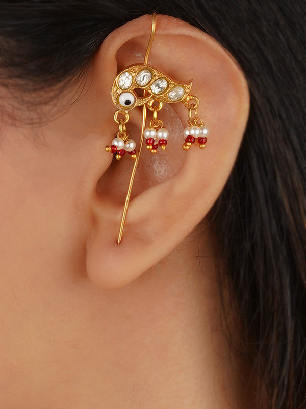 Gold Plated Jadau Kundan Earrings - ME1445