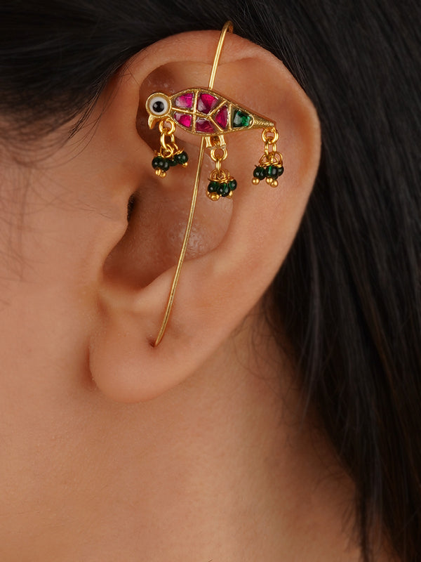 Gold Plated Jadau Kundan Earrings - ME1448