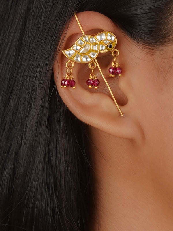 Gold Plated Jadau Kundan Earrings - ME1449