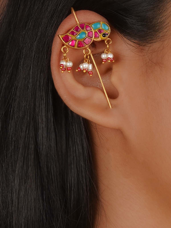 Gold Plated Jadau Kundan Earrings - ME1449