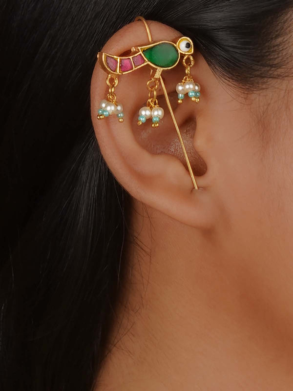 Gold Plated Jadau Kundan Earrings - ME1451